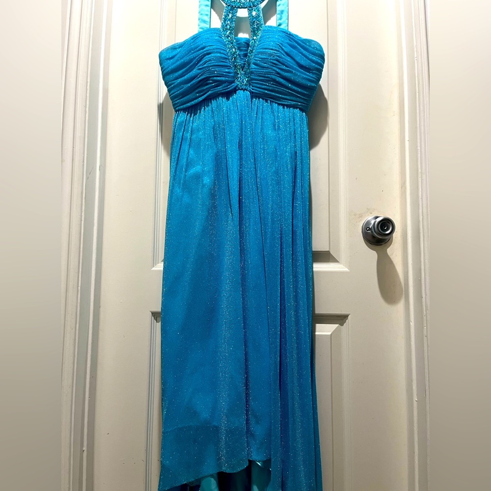 Sky blue sparkly formal/prom dress